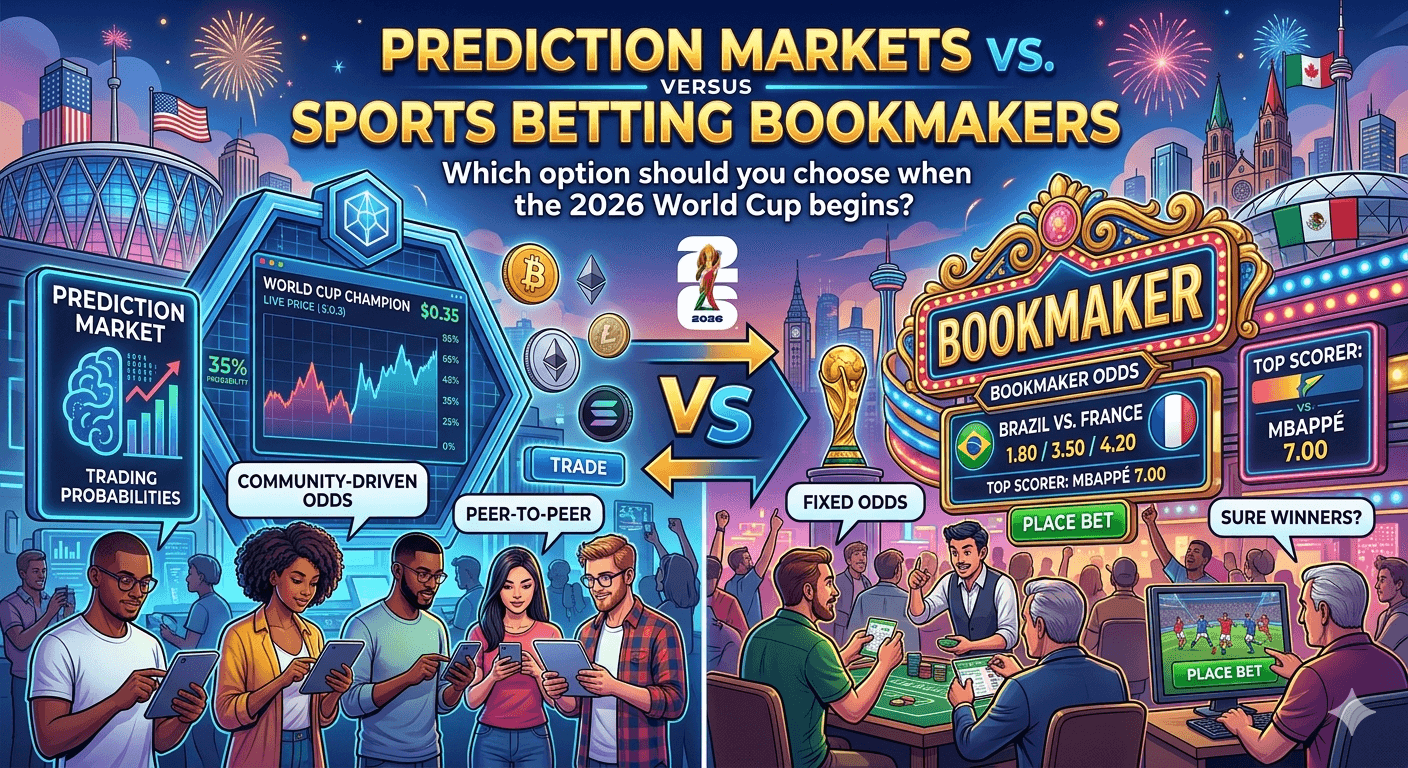 Prediction markets versus sports betting bookmakers: Which option should you choose when the 2026 World Cup begins?